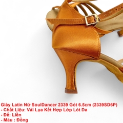 Giày Latin Nữ SoulDancer 2339 Gót 6.5cm (2339SD6P) - Nâu Da Bò
