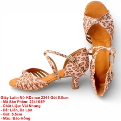 Giày Latin Nữ KDance 2341 Gót 5.5cm (2341K5P) - Báo Hồng