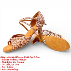 Giày Latin Nữ KDance 2341 Gót 5.5cm (2341K5P) - Báo Hồng