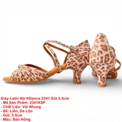 Giày Latin Nữ KDance 2341 Gót 5.5cm (2341K5P) - Báo Hồng