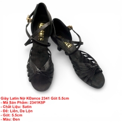 Giày Latin Nữ KDance 2341 Gót 5.5cm (2341K5P) - Đen