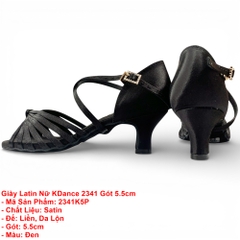 Giày Latin Nữ KDance 2341 Gót 5.5cm (2341K5P) - Đen