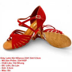 Giày Latin Nữ KDance 2341 Gót 5.5cm (2341K5P) - Đỏ