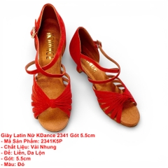 Giày Latin Nữ KDance 2341 Gót 5.5cm (2341K5P) - Đỏ