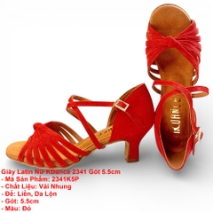 Giày Latin Nữ KDance 2341 Gót 5.5cm (2341K5P) - Đỏ
