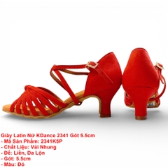 Giày Latin Nữ KDance 2341 Gót 5.5cm (2341K5P) - Đỏ