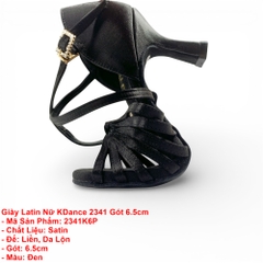 Giày Latin Nữ KDance 2341 Gót 6.5cm (2341K6P) - Đen