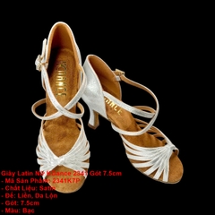 Giày Latin Nữ KDance 2341 Gót 7.5cm (2341K7P) - Bạc