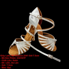 Giày Latin Nữ KDance 2341 Gót 7.5cm (2341K7P) - Bạc