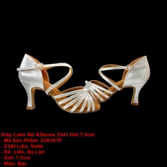 Giày Latin Nữ KDance 2341 Gót 7.5cm (2341K7P) - Bạc