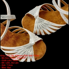 Giày Latin Nữ KDance 2341 Gót 7.5cm (2341K7P) - Bạc