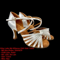 Giày Latin Nữ KDance 2341 Gót 7.5cm (2341K7P) - Bạc