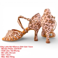 Giày Latin Nữ KDance 2341 Gót 7.5cm (2341K7P) - Báo Hồng