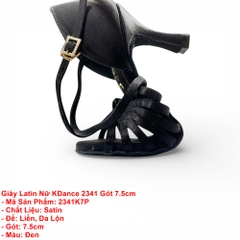 Giày Latin Nữ KDance 2341 Gót 7.5cm (2341K7P) - Đen