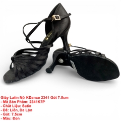 Giày Latin Nữ KDance 2341 Gót 7.5cm (2341K7P) - Đen