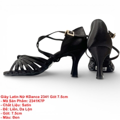 Giày Latin Nữ KDance 2341 Gót 7.5cm (2341K7P) - Đen