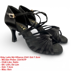 Giày Latin Nữ KDance 2341 Gót 7.5cm (2341K7P) - Đen