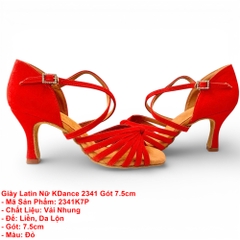 Giày Latin Nữ KDance 2341 Gót 7.5cm (2341K7P) - Đỏ