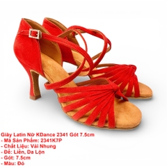 Giày Latin Nữ KDance 2341 Gót 7.5cm (2341K7P) - Đỏ