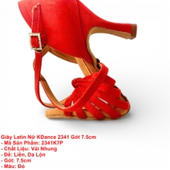 Giày Latin Nữ KDance 2341 Gót 7.5cm (2341K7P) - Đỏ