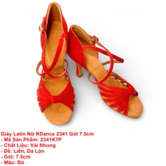 Giày Latin Nữ KDance 2341 Gót 7.5cm (2341K7P) - Đỏ