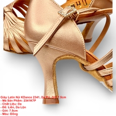 Giày Latin Nữ KDance 2341, Da PU, Gót 7.5cm (2341K7P) - Đồng