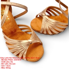 Giày Latin Nữ KDance 2341, Da PU, Gót 7.5cm (2341K7P) - Đồng