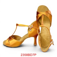 Giày Latin Nữ BD Dance 2358 Gót 7.5cm (2358BD7P) - Nâu Da Bò