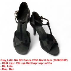Giày Latin Nữ BD Dance 2358 Gót 8.5cm (2358BD8P) - Đen + Size