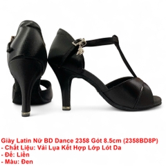 Giày Latin Nữ BD Dance 2358 Gót 8.5cm (2358BD8P) - Đen + Size
