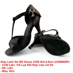 Giày Latin Nữ BD Dance 2358 Gót 8.5cm (2358BD8P) - Đen + Size
