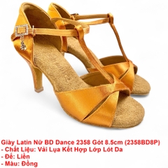 Giày Latin Nữ BD Dance 2358 Gót 8.5cm (2358BD8P) - Nâu Da Bò