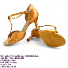 Giày Latin Nữ SoulDancer 2358 Gót 7.5cm (2358SD7P) - Nâu Da Bò.
