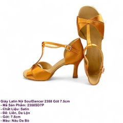 Giày Latin Nữ SoulDancer 2358 Gót 7.5cm (2358SD7P) - Nâu Da Bò.