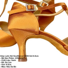 Giày Latin Nữ SoulDancer 2358 Gót 6.5cm (2358SD6P) - Nâu Da Bò