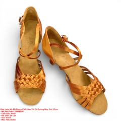 Giày Latin Nữ BD Dance 2360, Nan Tết Có Đường May, Gót 5.5cm (2360BD5P) - Nâu Da Bò