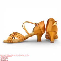 Giày Latin Nữ BD Dance 2360, Nan Tết Có Đường May, Gót 5.5cm (2360BD5P) - Nâu Da Bò