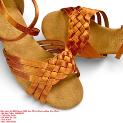 Giày Latin Nữ BD Dance 2360, Nan Tết Có Đường May, Gót 5.5cm (2360BD5P) - Nâu Da Bò