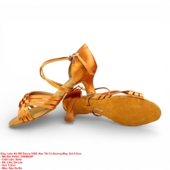 Giày Latin Nữ BD Dance 2360, Nan Tết Có Đường May, Gót 5.5cm (2360BD5P) - Nâu Da Bò