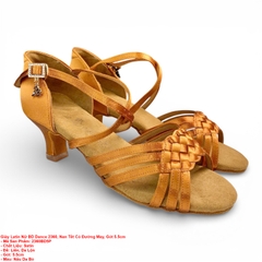 Giày Latin Nữ BD Dance 2360, Nan Tết Có Đường May, Gót 5.5cm (2360BD5P) - Nâu Da Bò