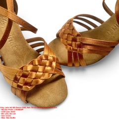 Giày Latin Nữ BD Dance 2360, Nan Tết Có Đường May, Gót 8.5cm (2360BD8P) - Nâu Da Bò