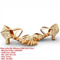 Giày Latin Nữ KDance 2360 Gót 5.5cm (2360K5P) - Da Rắn