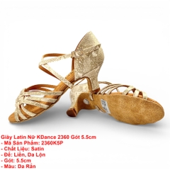 Giày Latin Nữ KDance 2360 Gót 5.5cm (2360K5P) - Da Rắn