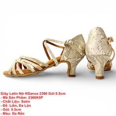 Giày Latin Nữ KDance 2360 Gót 5.5cm (2360K5P) - Da Rắn
