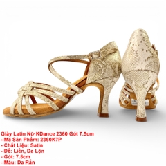 Giày Latin Nữ KDance 2360 Gót 7.5cm (2360K7P) - Da Rắn