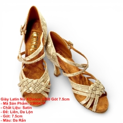 Giày Latin Nữ KDance 2360 Gót 7.5cm (2360K7P) - Da Rắn