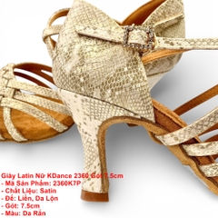 Giày Latin Nữ KDance 2360 Gót 7.5cm (2360K7P) - Da Rắn