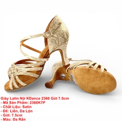 Giày Latin Nữ KDance 2360 Gót 7.5cm (2360K7P) - Da Rắn
