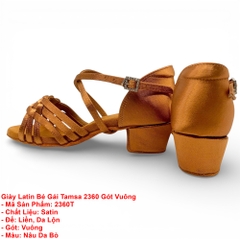 Giày Latin Bé Gái Tamsa 2360 Gót Vuông (2360T) - Nâu Da Bò