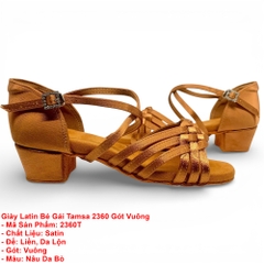 Giày Latin Bé Gái Tamsa 2360 Gót Vuông (2360T) - Nâu Da Bò